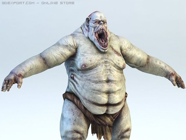 green ogre 3D-Modell .c4d .max .obj .3ds .fbx .stl .blend 