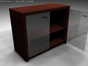 red wood furniture set Modello 3D