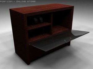 red wood furniture set 3D-Modell