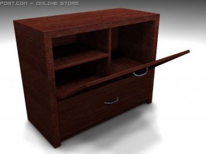 red wood furniture set 3D-Modell