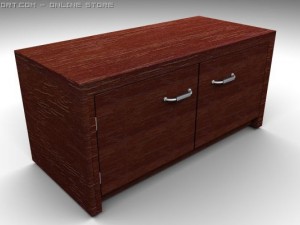 red wood furniture set 3D-Modell