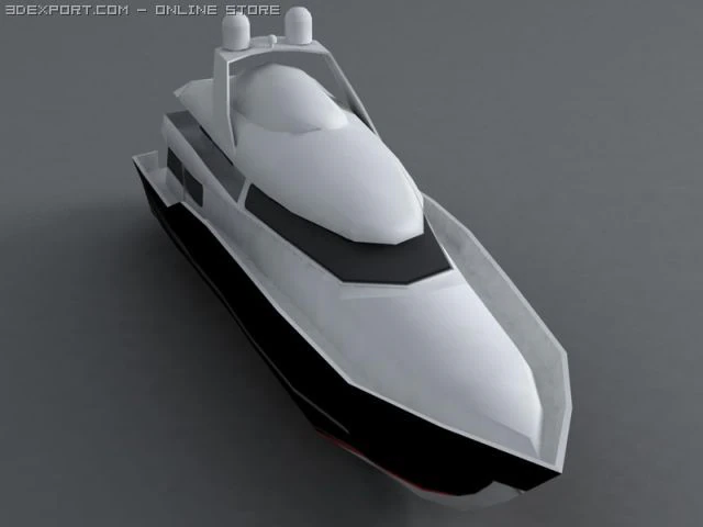 yacht 3D Model .c4d .max .obj .3ds .fbx .stl .blend 