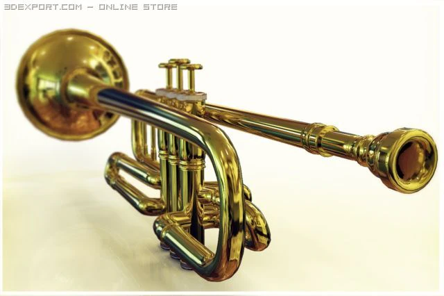 trumpet 3D Model .c4d .max .obj .3ds .fbx .stl .blend
