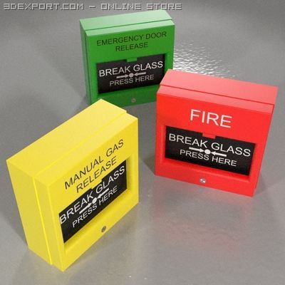 break glass unit 3D 모델 .c4d .max .obj .3ds .fbx .stl .blend 