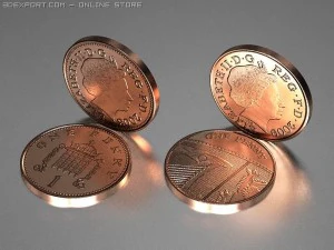 イギリスのコイン 3Dモデル
