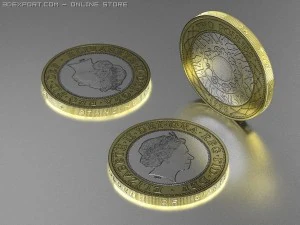 イギリスのコイン 3Dモデル
