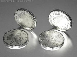 イギリスのコイン 3Dモデル