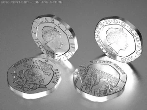 イギリスのコイン 3Dモデル