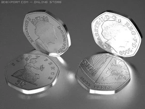 イギリスのコイン 3Dモデル