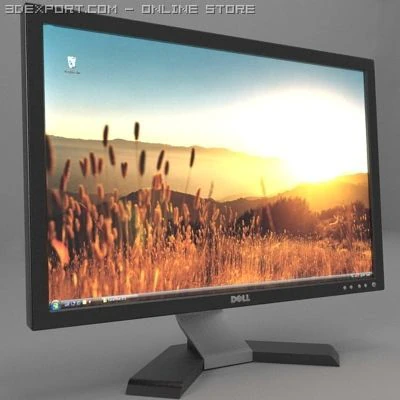 flatscreen monitor dell 22 3D Model .c4d .max .obj .3ds .fbx .stl .blend 