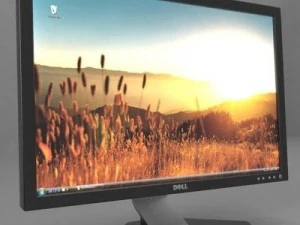 monitor layar datar dell 22 Model 3D