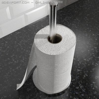 kitchen towel and holder Model 3D .c4d .max .obj .3ds .fbx .stl .blend 