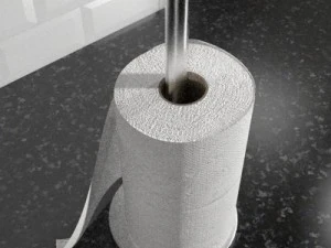 keukenhanddoek en houder 3D Model