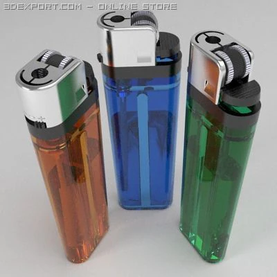 cigarette lighter 3D Model .c4d .max .obj .3ds .fbx .stl .blend 