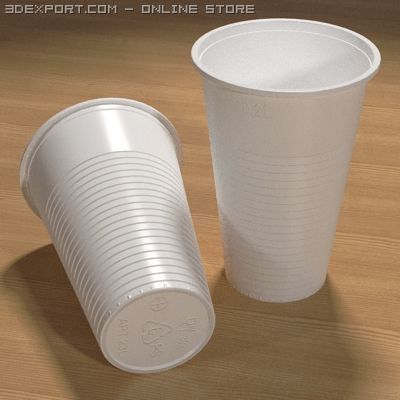 plastic cup 3D Модель .c4d .max .obj .3ds .fbx .stl .blend 