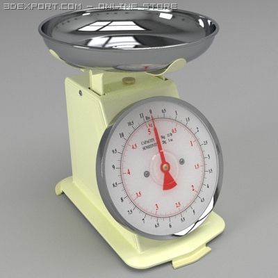 kitchen scales Model 3D .c4d .max .obj .3ds .fbx .stl .blend 