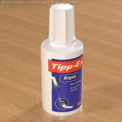 tippex correction fluid 3D Model .c4d .max .obj .3ds .fbx .stl .blend 