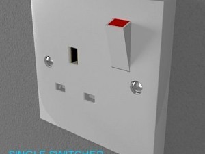 uk switches  sockets pack  white plastic Modelo 3D
