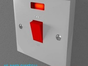uk switches  sockets pack  white plastic 3D Model