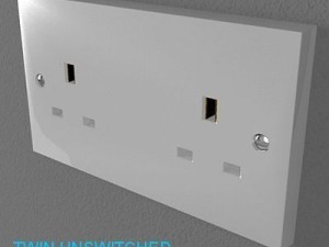 uk switches  sockets pack  white plastic Modelo 3D