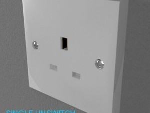 uk switches  sockets pack  white plastic Modelo 3D
