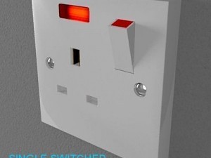 uk switches  sockets pack  white plastic Modelo 3D