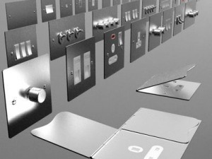 uk electrical switch  sockets pack  flush metal 3D 模型