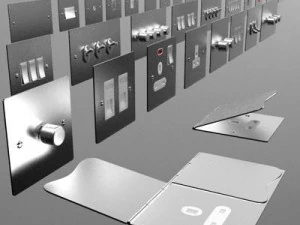 Confezione di prese elettriche inglesi a filo metallico Modello 3D