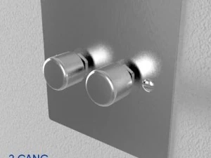 uk electrical switch  sockets pack  flush metal 3D Model