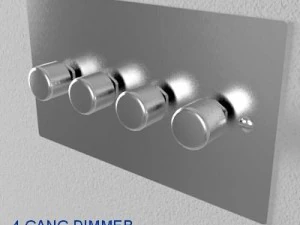 uk electrical switch  sockets pack  flush metal 3D Model