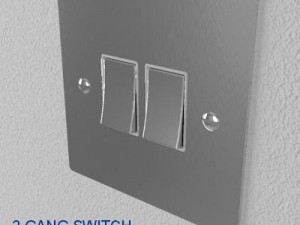 uk electrical switch  sockets pack  flush metal 3D मॉडल