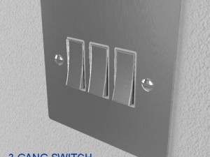 uk electrical switch  sockets pack  flush metal 3D मॉडल