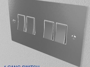 uk electrical switch  sockets pack  flush metal 3D मॉडल