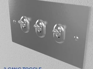uk electrical switch  sockets pack  flush metal 3D Model