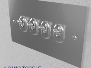 uk electrical switch  sockets pack  flush metal 3D मॉडल