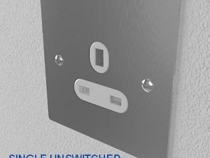uk electrical switch  sockets pack  flush metal 3D मॉडल