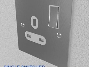 uk electrical switch  sockets pack  flush metal 3D मॉडल