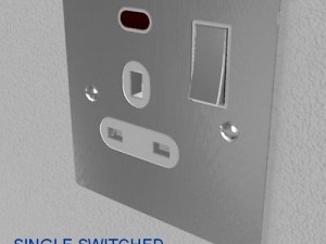 uk electrical switch  sockets pack  flush metal 3D मॉडल