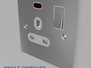 uk electrical switch  sockets pack  flush metal 3D Model