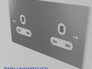 uk electrical switch  sockets pack  flush metal 3D Model