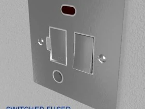 uk electrical switch  sockets pack  flush metal 3D Model