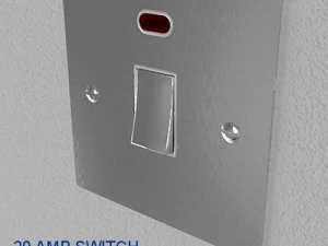 uk electrical switch  sockets pack  flush metal 3D Model