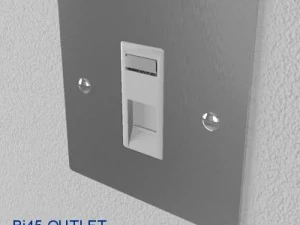 uk electrical switch  sockets pack  flush metal 3D Model