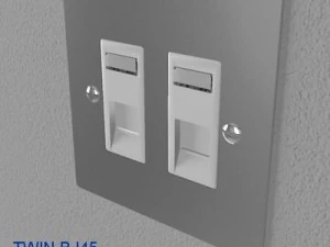 uk electrical switch  sockets pack  flush metal 3D Model