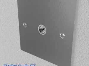 uk electrical switch  sockets pack  flush metal 3D Model