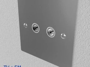 uk electrical switch  sockets pack  flush metal 3D Model