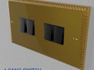 uk electrical switches  sockets pack  georgian s 3D Model