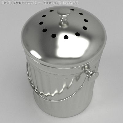 small kitchen compost bin Model 3D .c4d .max .obj .3ds .fbx .stl .blend 