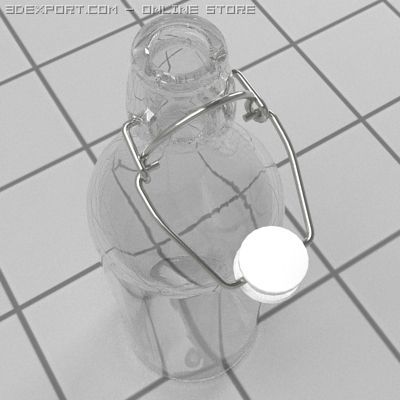 bottle with stopper 3D 模型 .c4d .max .obj .3ds .fbx .stl .blend 