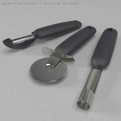 apple corer  pizza slicer  potato peeler Modèle 3D .c4d .max .obj .3ds .fbx .stl .blend 
